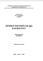 Qüdrət İsfəndiyar oğlu Kəlbəliyev: biblioqrafik göstərici
