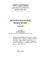Beynəlxalq publik hüquq kursu. II cild. Xüsusi hissə