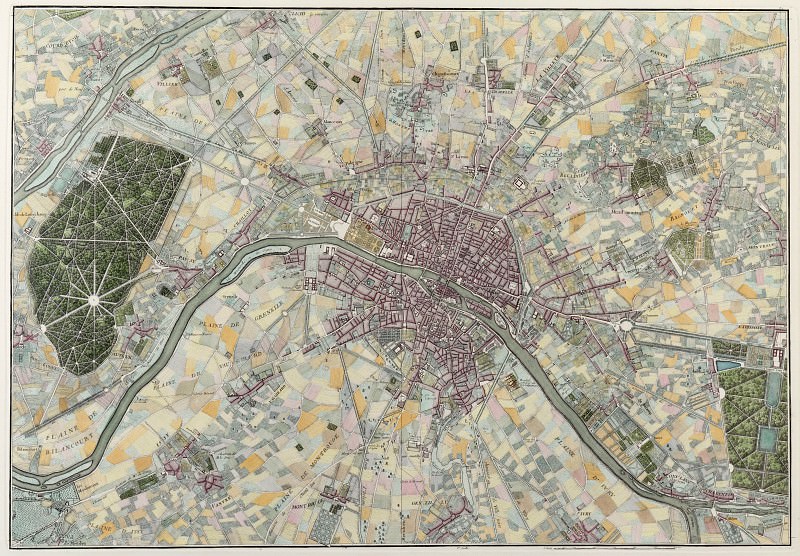 Paris və ətraf ərazilərin xəritəsi, 1740