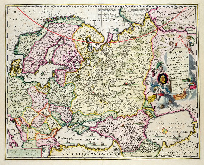 Norveç, İsveç, Danimarka, Laplandiya, Polşa, Türkiyə, Rusiya və Moskva knyazlığının yer aldığı Kiçik Asiyanın xəritəsi,  1626