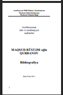 Maqsud Rüstəm oğlu Qurbanov: biblioqrafiya
